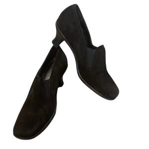 La Candienne Womens Suede Pumps US 9.5M 9.5 M Witchy Black NEW Waterproof Gothic